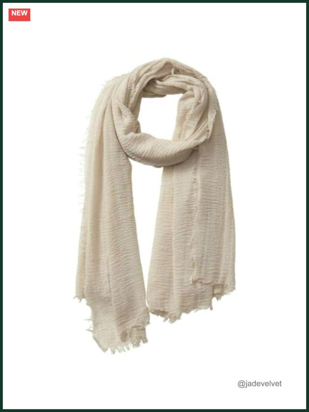 Cotton Blend Crinkle Scarf with Fringed Edges, Oversized Shawl, Lightweight